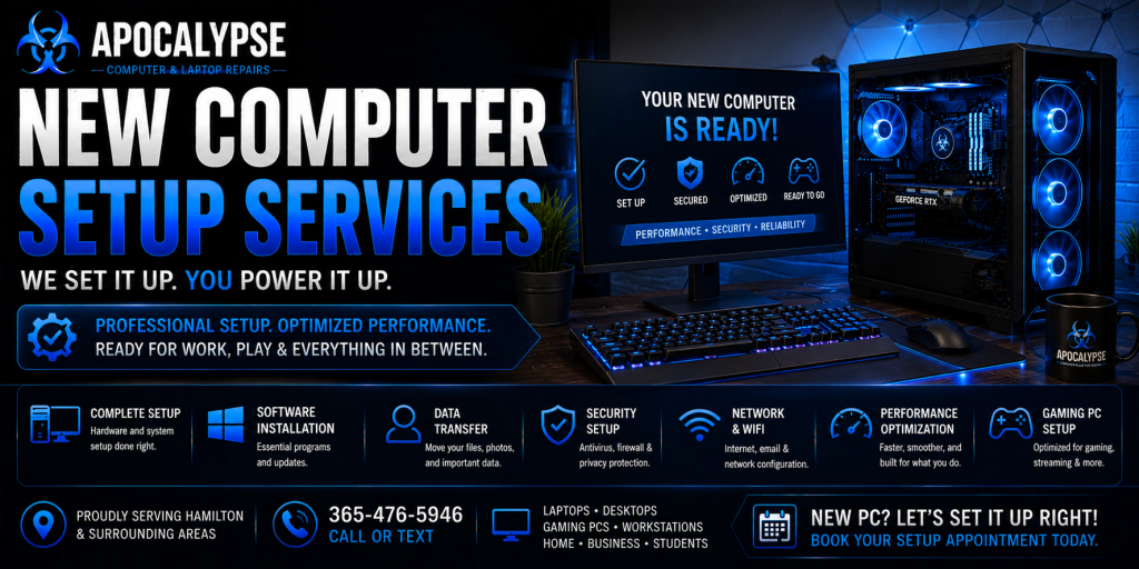 New Computer Setup Hamilton
